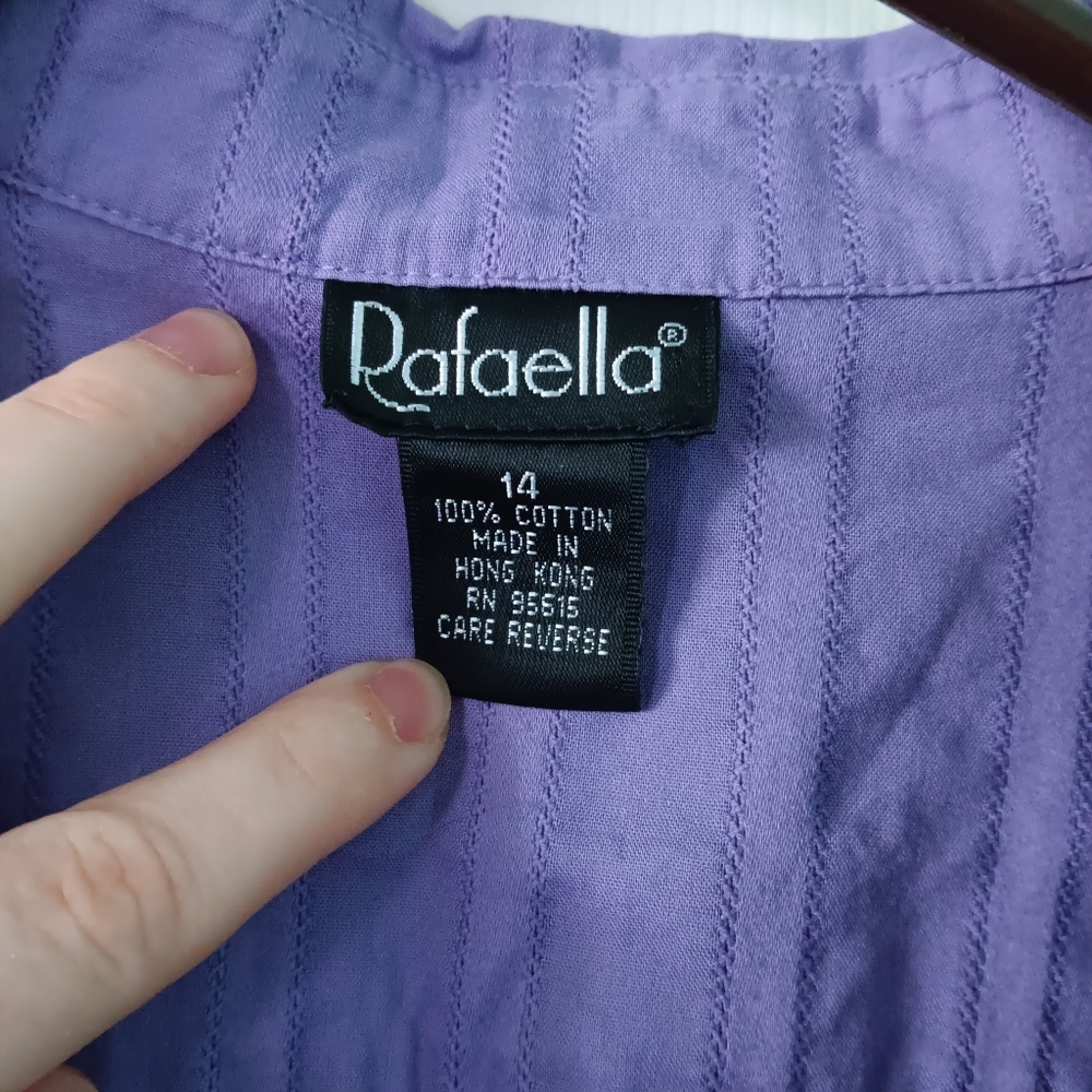 Rafaella Lilac-Purple Button-Up Size 14 - Picture 5 of 12